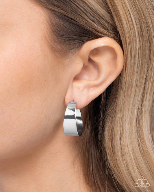 Sleek Secret - Silver - Paparazzi Earring Image