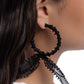 Brand New Bow - Black - Paparazzi Earring Image