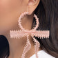 Brand New Bow - Pink - Paparazzi Earring Image