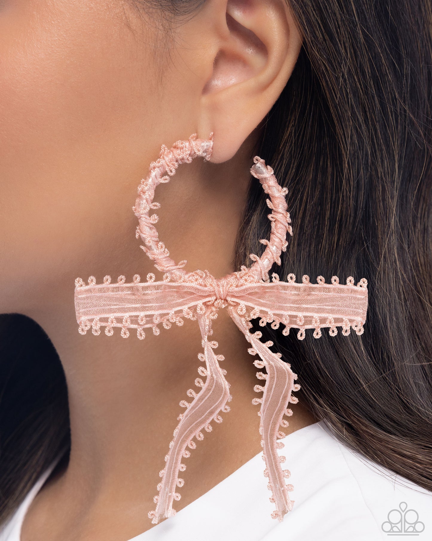 Brand New Bow - Pink - Paparazzi Earring Image