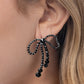 Black Tie Bow - Paparazzi Earring Image
