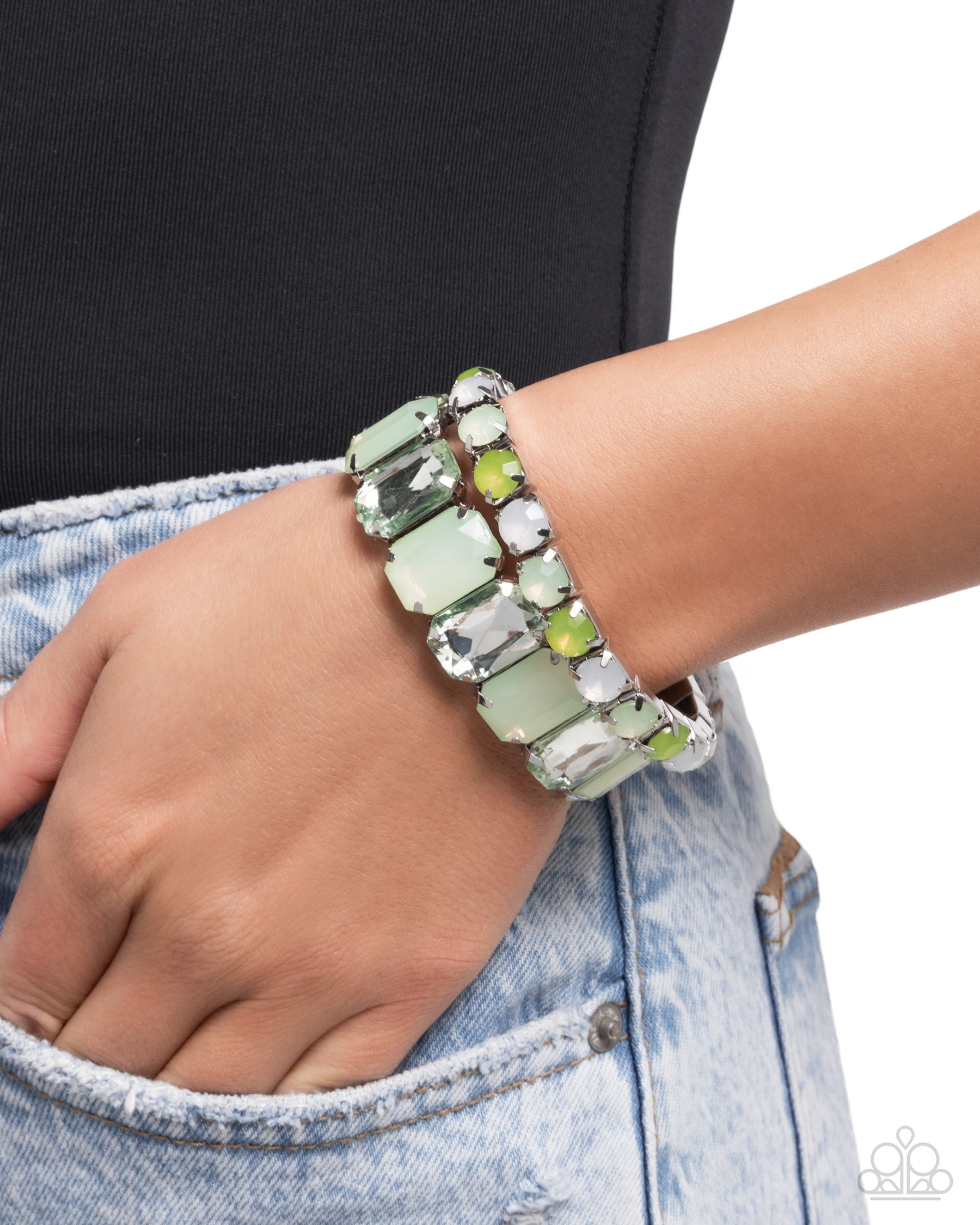 Mismatched Mood - Green - Paparazzi Bracelet Image
