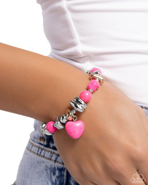 Adorably Asymmetrical - Pink - Paparazzi Bracelet Image