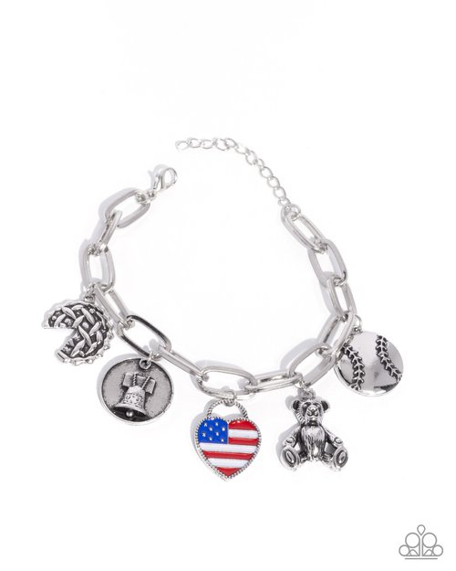 Adorably All American - Red - Paparazzi Bracelet Image