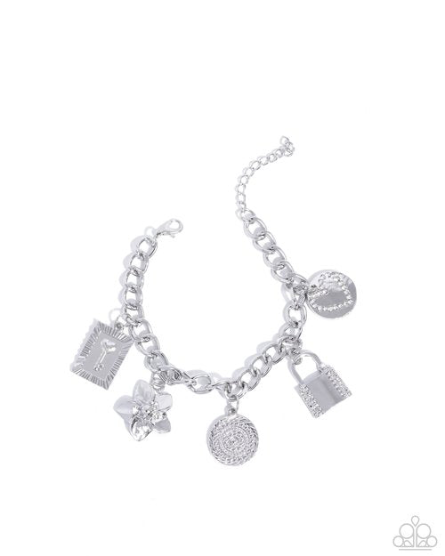 Monochromatic Mayhem - White - Paparazzi Bracelet Image
