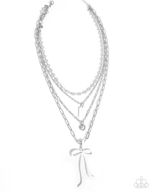 Coquette Cascade - White - Paparazzi Necklace Image