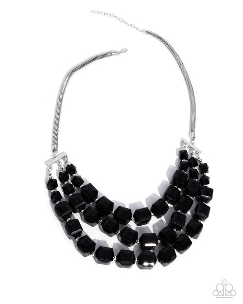 Reliant Rows - Black - Paparazzi Necklace Image