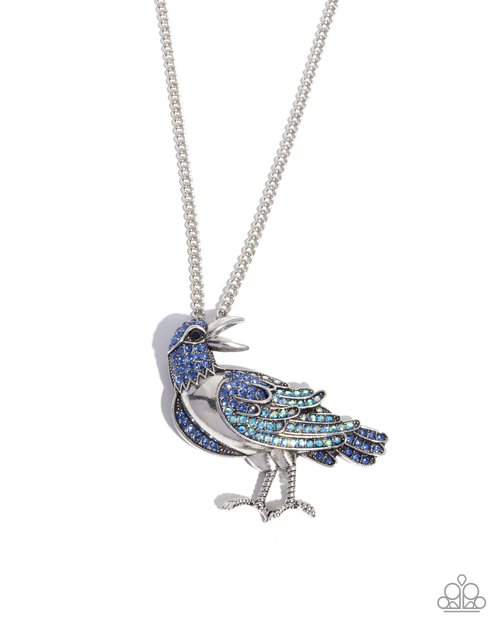 Radiant Raven - Blue - Paparazzi Necklace Image