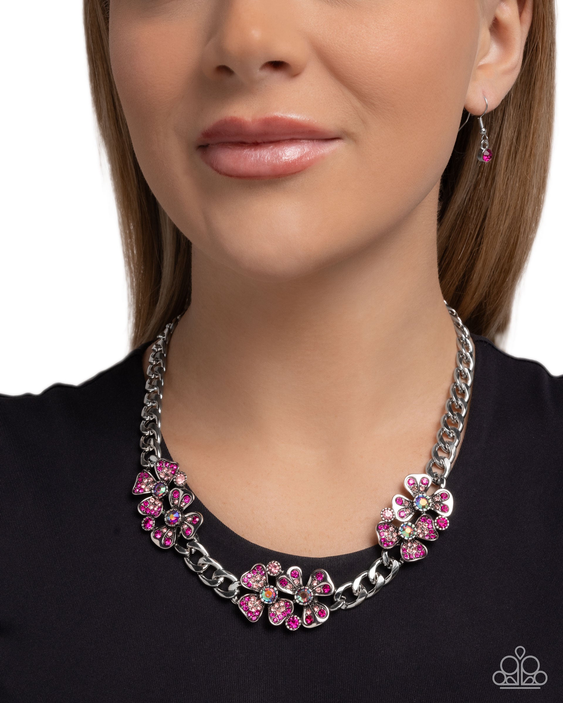 Fairy Florals - Pink - Paparazzi Necklace Image