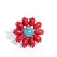 Firm Florals - Red - Paparazzi Ring Image
