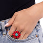 Firm Florals - Red - Paparazzi Ring Image