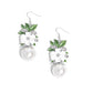 Bouquet Beholder - White - Paparazzi Earring Image
