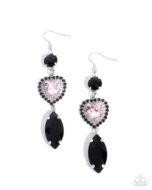 Smitten Sway - Black - Paparazzi Earring Image