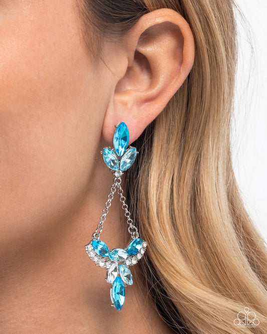 Carefree Chandelier - Blue - Paparazzi Earring Image