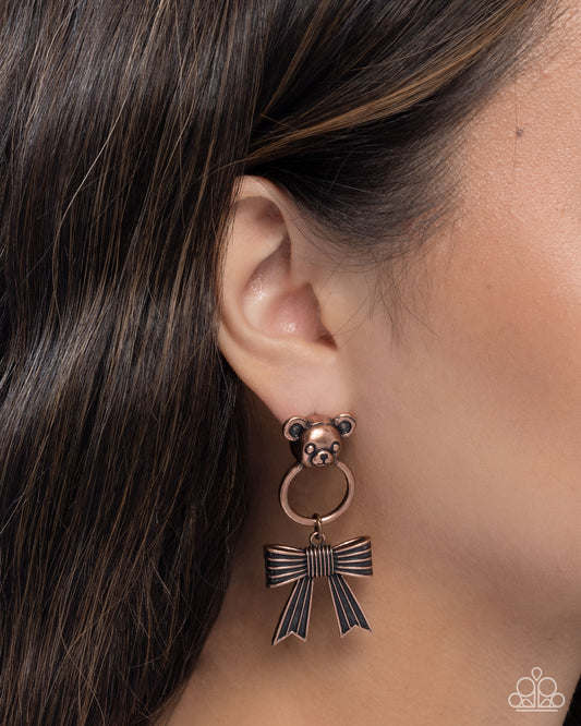 Bear in Mind - Copper - Paparazzi Earring Image