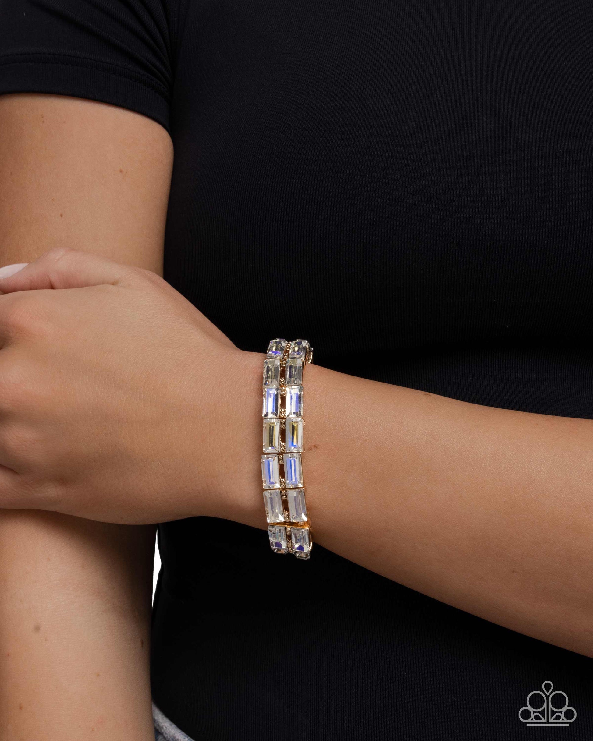 Symmetrical Statement - Yellow - Paparazzi Bracelet Image