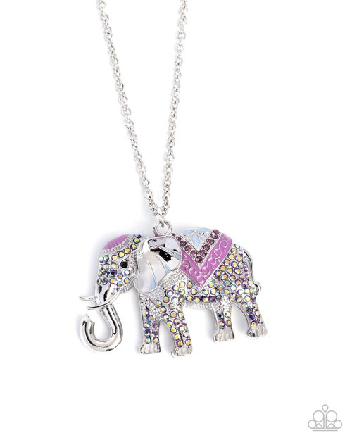 Educated Elephant - Purple - Paparazzi Necklace Image