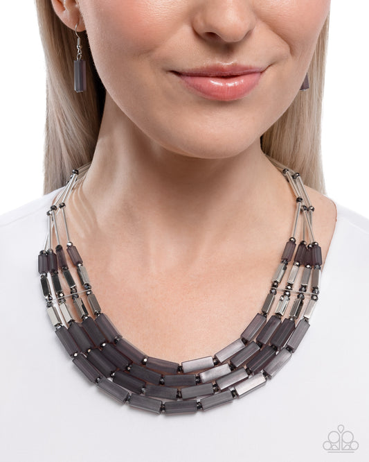 Cylindrical Craze - Silver - Paparazzi Necklace Image