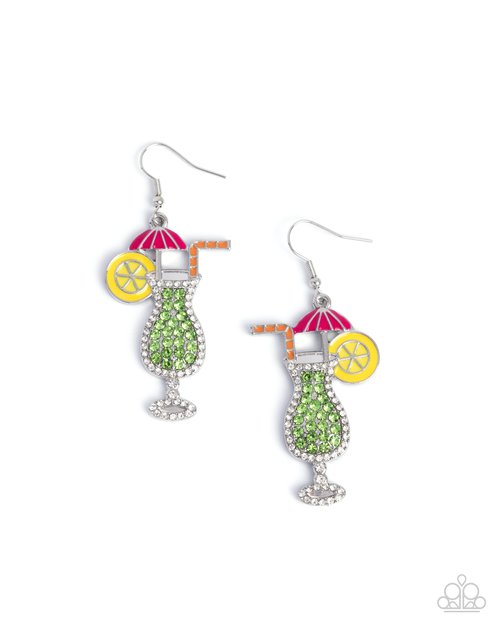 Delightful Daiquiri - Green - Paparazzi Earring Image