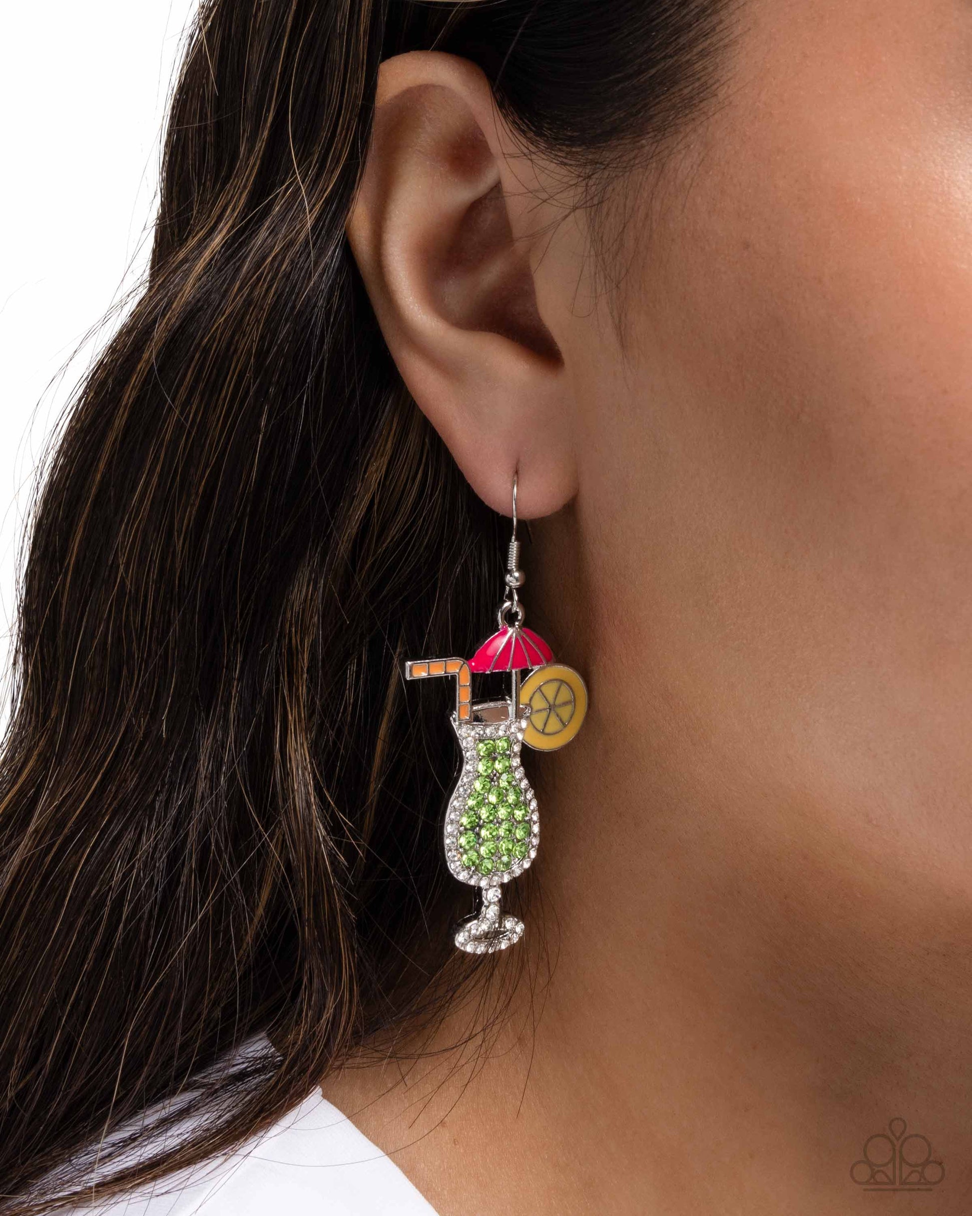 Delightful Daiquiri - Green - Paparazzi Earring Image