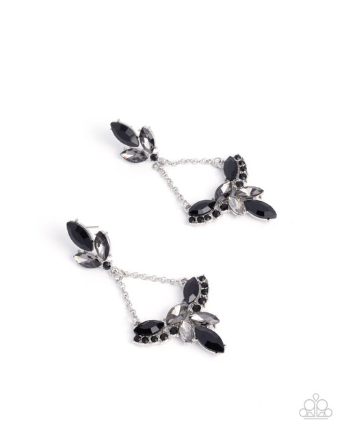 Carefree Chandelier - Black - Paparazzi Earring Image