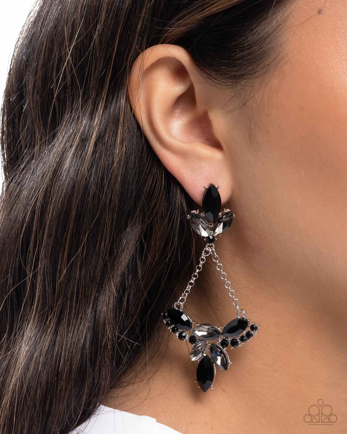 Carefree Chandelier - Black - Paparazzi Earring Image