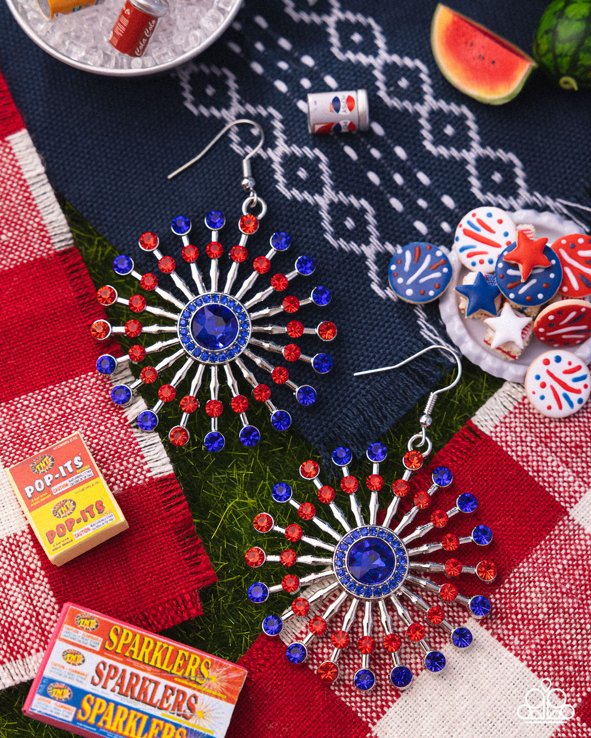 あめ Angela Round Stones With Alternating Seed Bead Hoop Earrings