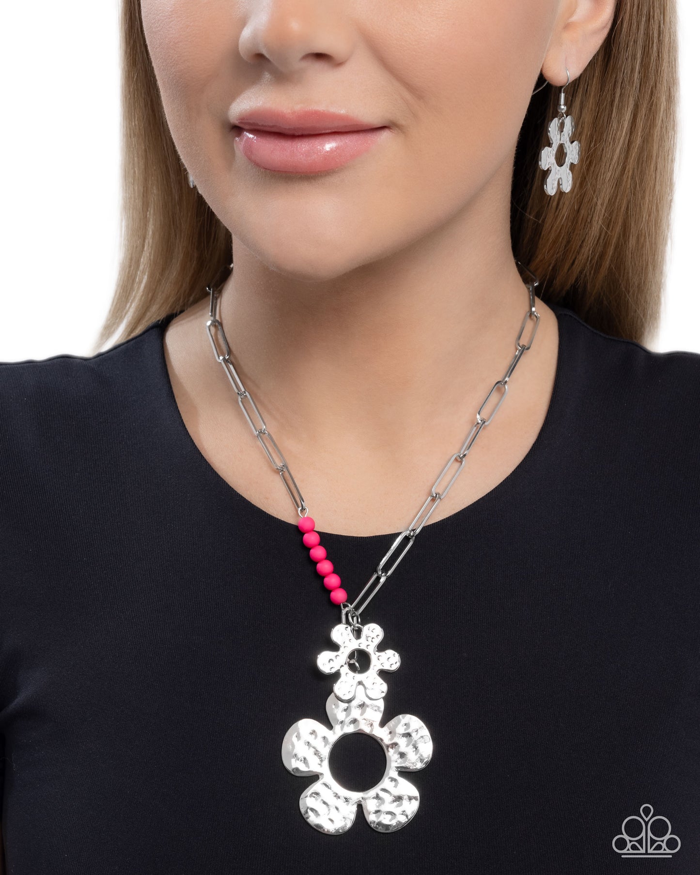 Seeing FLORAL - Pink - Paparazzi Necklace Image