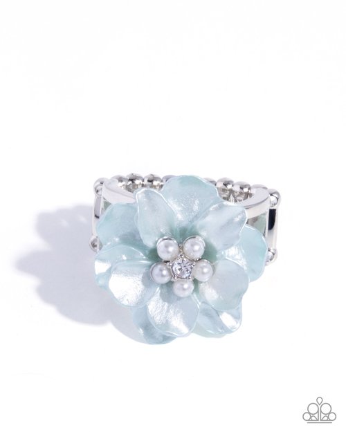 Pinched Petals - Blue - Paparazzi Ring Image