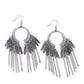 Free-Spirited Fringe - White - Paparazzi Earring Image