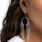 Free-Spirited Fringe - White - Paparazzi Earring Image