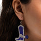Benevolent Boot - Blue - Paparazzi Earring Image