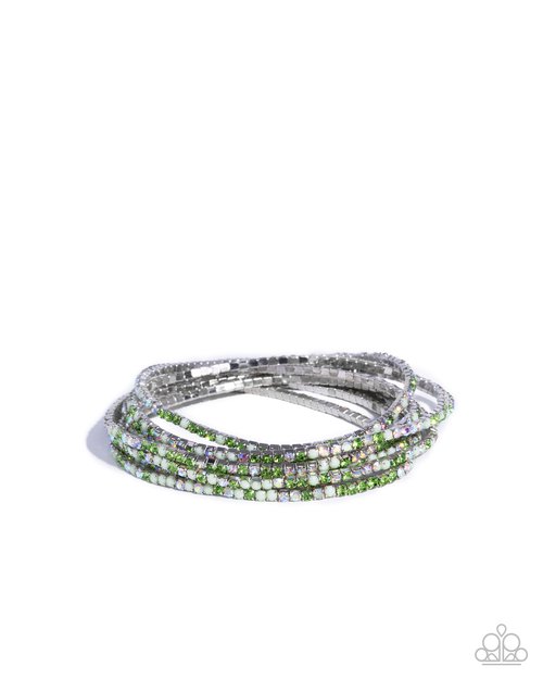 Candlelight Cascade - Green - Paparazzi Bracelet Image
