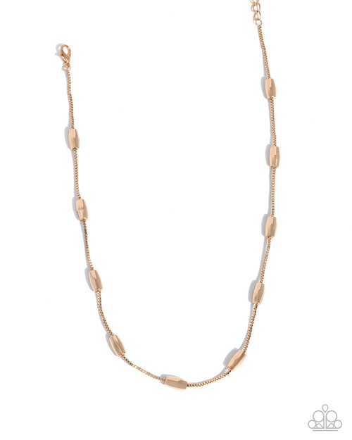 Cylindrical Chic - Gold - Paparazzi Necklace Image