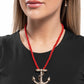 Anchored Allure - Red - Paparazzi Necklace Image