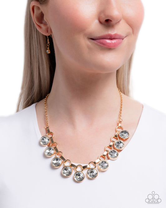 Scintillating Solitaire - Gold - Paparazzi Necklace Image