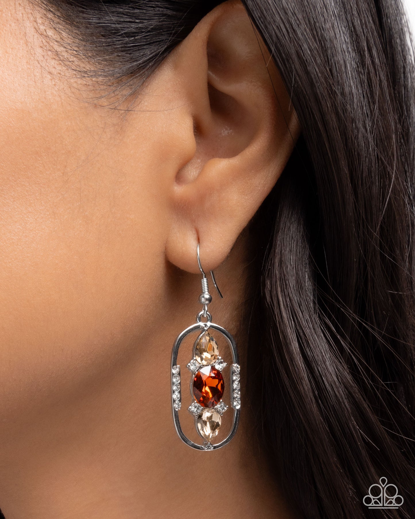 Sit and Stare - Brown - Paparazzi Earring Image