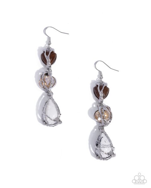 The Next Right Thing - White - Paparazzi Earring Image