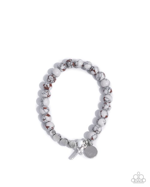 Devout Debut - White - Paparazzi Bracelet Image