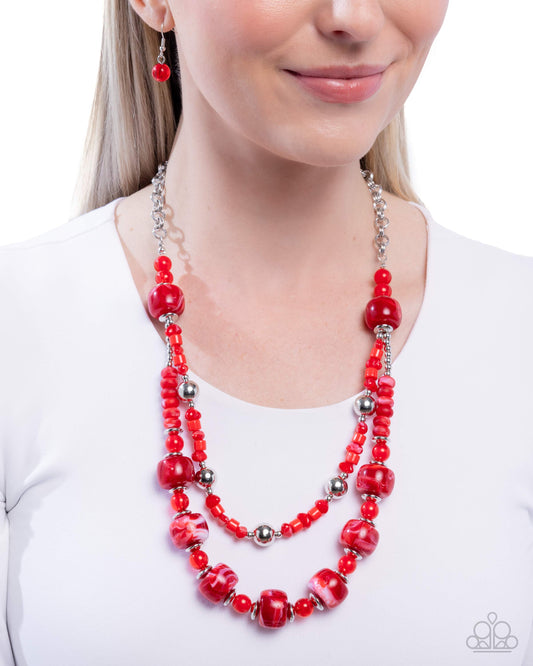 Satisfying Swirls - Red - Paparazzi Necklace Image