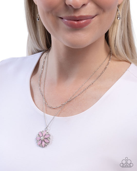 Floral File - Pink - Paparazzi Necklace Image