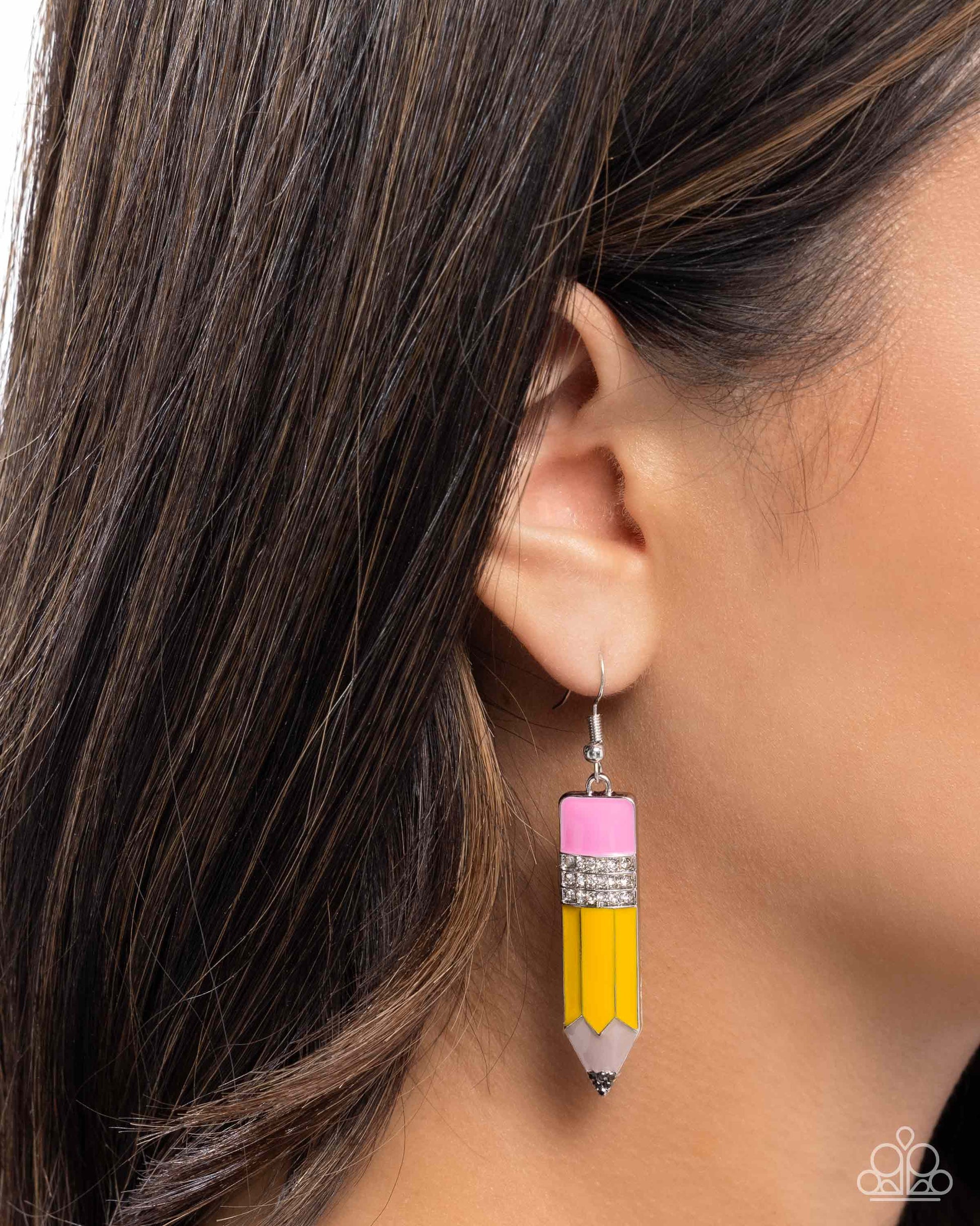 Iconic Institution - Yellow - Paparazzi Earring Image