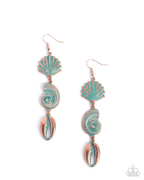 Coastal Charisma - Copper - Paparazzi Earring Image