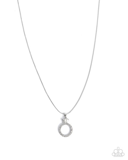 Promise Ring - White - Paparazzi Necklace Image
