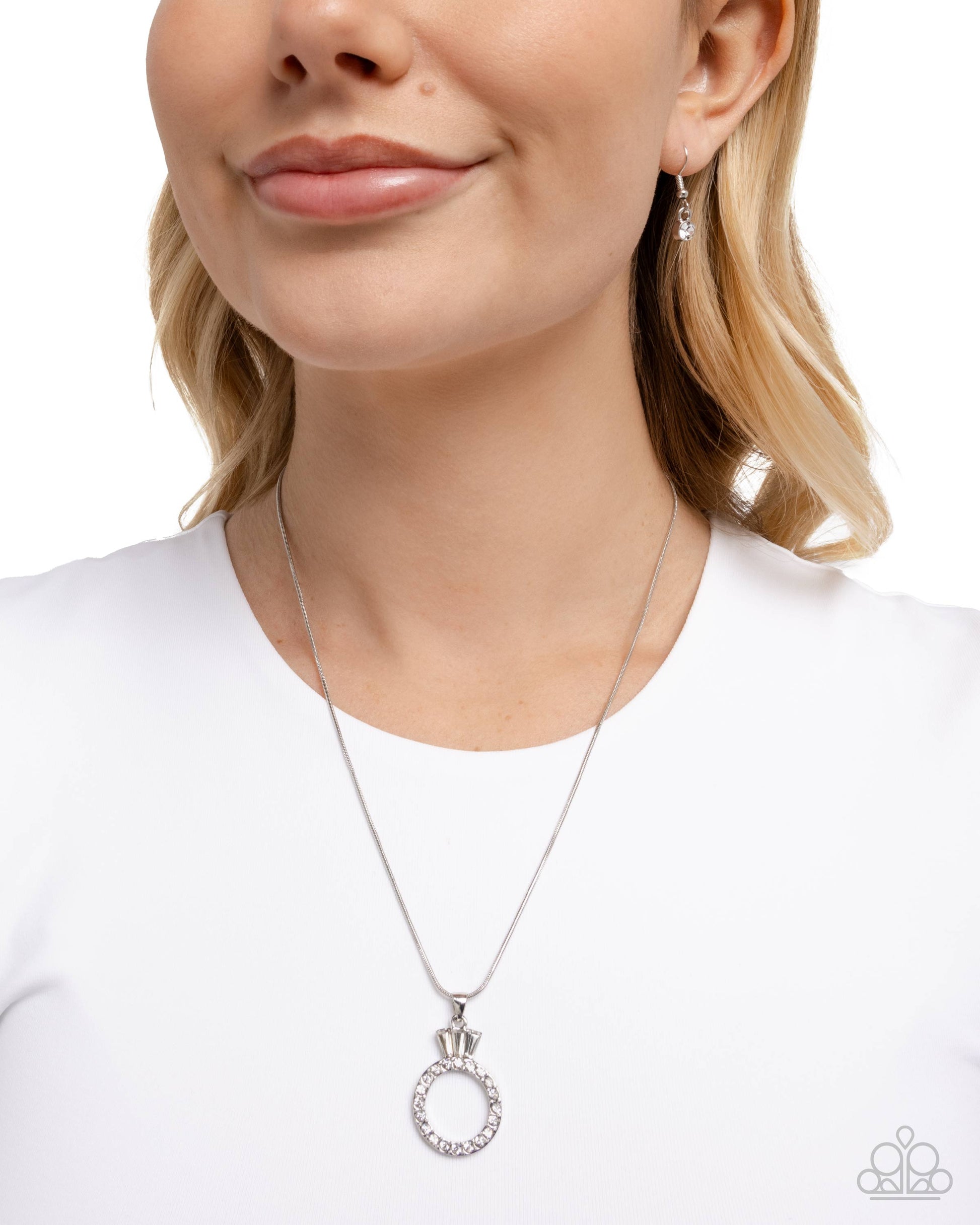 Promise Ring - White - Paparazzi Necklace Image