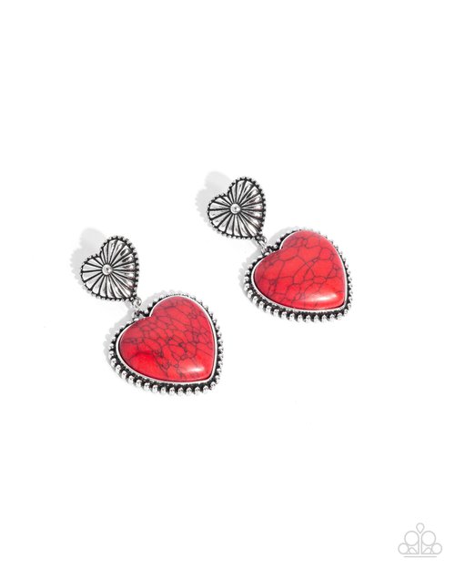 Rustic Reinvention - Red - Paparazzi Earring Image