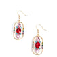Sit and Stare - Red - Paparazzi Earring Image