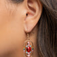 Sit and Stare - Red - Paparazzi Earring Image