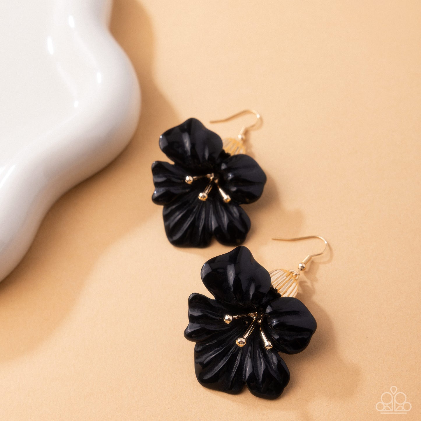 Blossoming Boardroom - Black - Paparazzi Earring Image