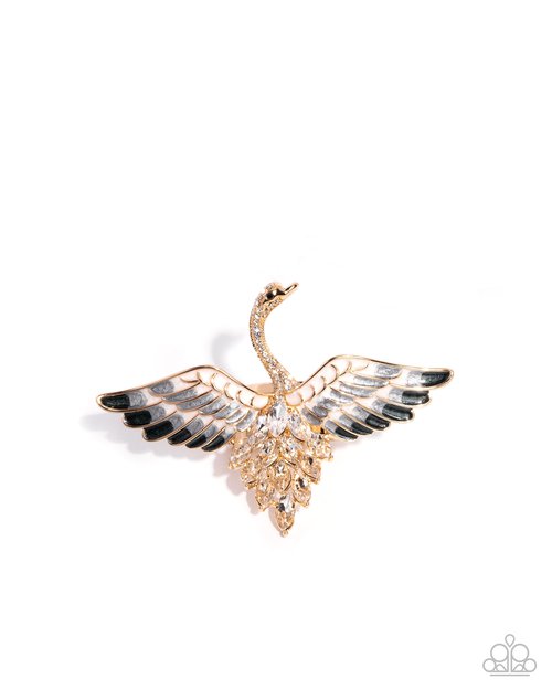 Soaring Swan - Gold - Paparazzi Ring Image